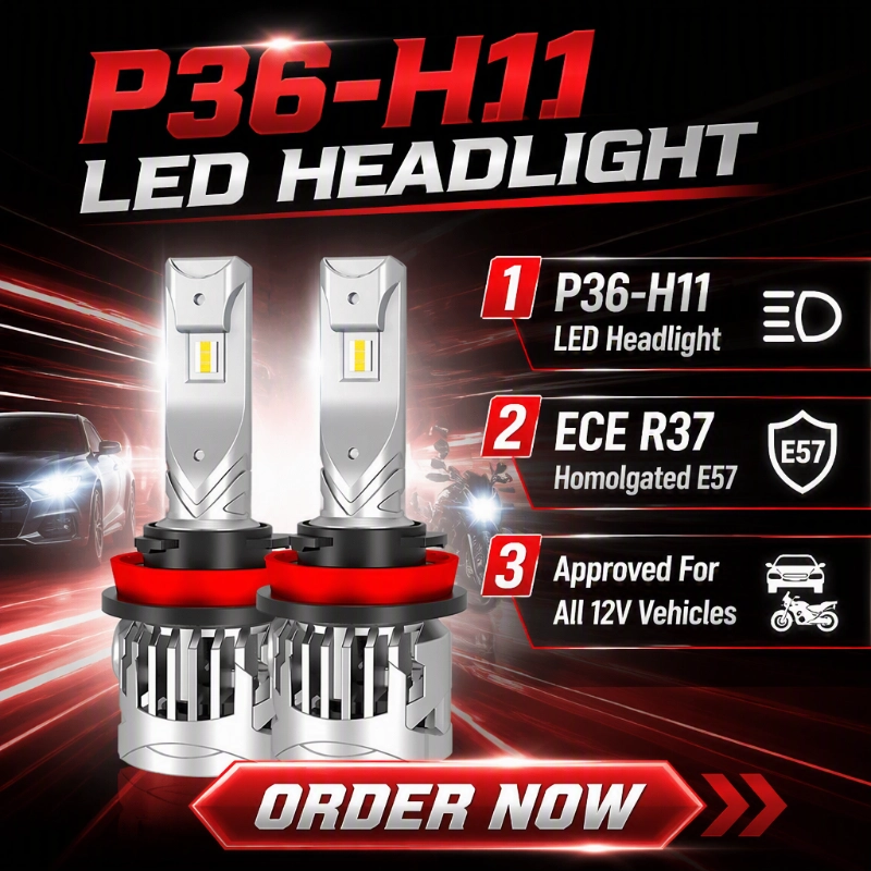 Το Luxfighter λανσάρει λαμπτήρα προβολέα LED με πιστοποίηση ECE R37 P36 H11